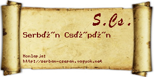 Serbán Csépán névjegykártya
